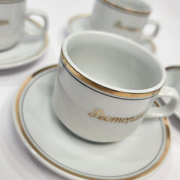 Set of 4  Vintage Stadtlengsfeld Rhon Porcelain Tea Cup & Saucer Germany 1970'S - Picture 7 of 10